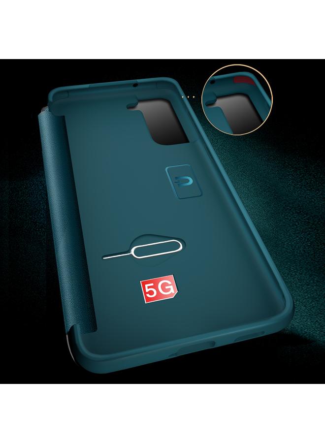 اس-توب جراب لهاتف Samsung Galaxy S21 FE مع نافذة جانبية مغناطيسية وغطاء جلدي أفقي مقاوم للصدمات - Image 3