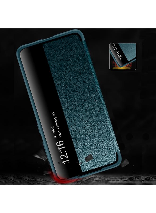 اس-توب جراب لهاتف Samsung Galaxy S21 FE مع نافذة جانبية مغناطيسية وغطاء جلدي أفقي مقاوم للصدمات - Image 2