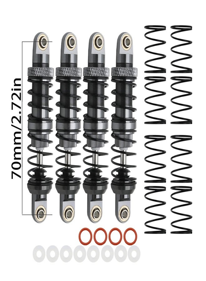 HYBDX Rc Aluminum alloy Shocks- Absorber For 1/10 RC tracked vehicle RC Crawler Car Axial SCX10 AXI03007 RBX10 D90 TRX4 (2.6in, Grey) - Image 2