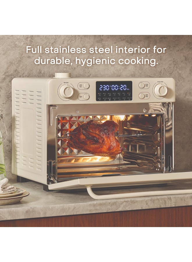 nutricook Air Fryer + Toaster Oven – 30L Stainless Steel Oven with Rotisserie, Steam-Infused Cooking, 12 Smart Programs, Dual Fan Speeds, 6 Heating Elements, Crystal-Clear Window, 2-Year Warranty 30 L 1700 W NC-AFTO330BG Beige - Image 3
