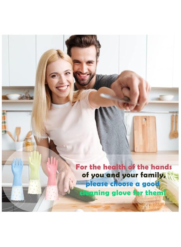 Dishwashing Cleaning Gloves 3Pairs, Large Reusable Rubber Gloves Non-Slip, Long Sleeves for Laundry Kitchen Gardening Waterproof Household, Kitchen Cleaning Food Handling, Painting, Pet Care  - Image 5