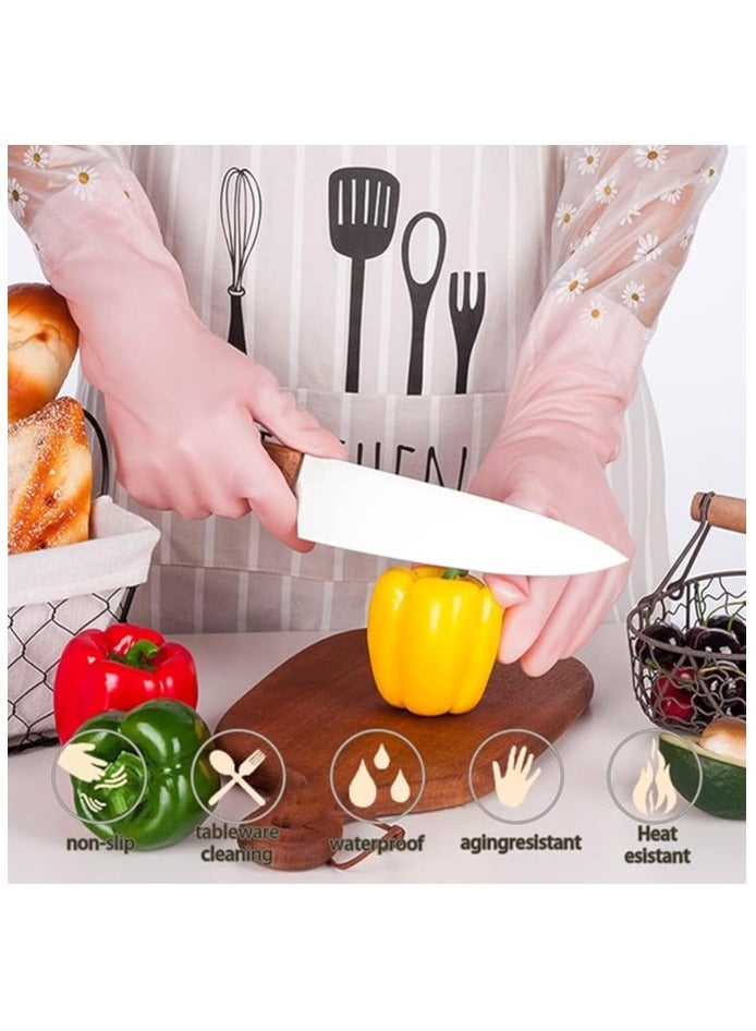 Dishwashing Cleaning Gloves 3Pairs, Large Reusable Rubber Gloves Non-Slip, Long Sleeves for Laundry Kitchen Gardening Waterproof Household, Kitchen Cleaning Food Handling, Painting, Pet Care  - Image 4