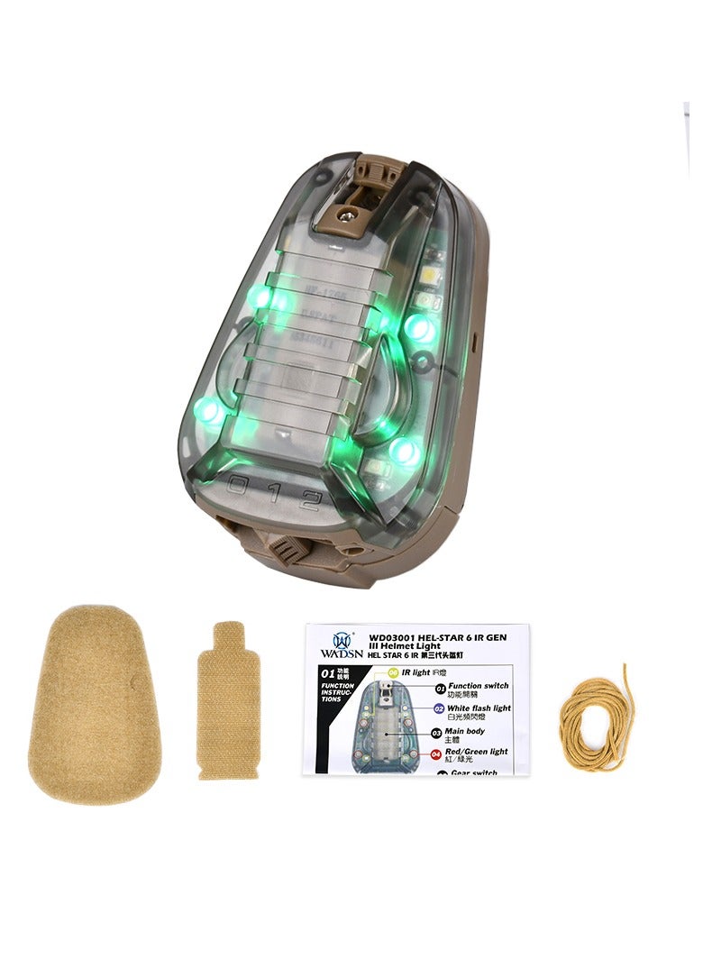 AROAQ Waterproof Tactical Helmet Light, Airsoft Survival Helmet Lamp Led Outdoor, Military Identification Light Ir And Visible Led Helmet Strobe For Outdoor Sports - Image 4