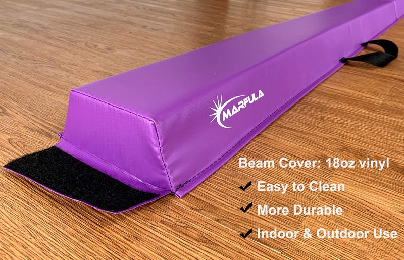 MARFULA 6 FT / 8 FT / 9 FT / 10 FT Balance Beam Folding Floor Gymnastics Equipment for Kids, Non Slip Base, Gymnastics Beam for Training Home Gym Use Purple - Image 4