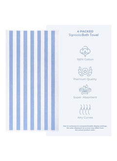SIGNOOLA Signoola 4 Kids Bath towels 50 x 100 cm Light Blue Stripes, 100% cotton.  - Image 2