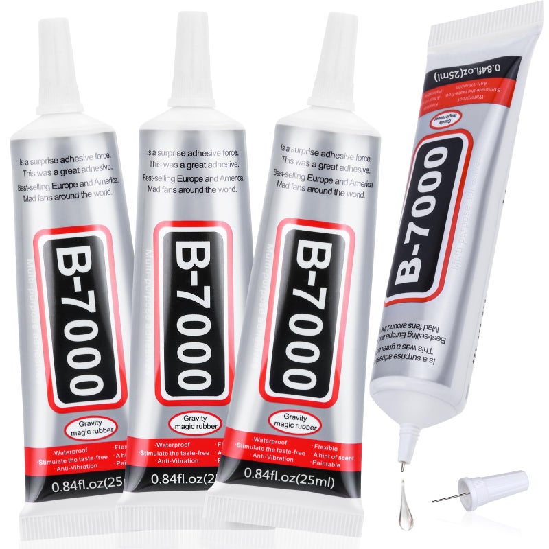 Jollidecor B7000 Jewelry Glue Clear 4 PCS 25ML Rhinestone Adhesive with Precision Tip for Paper Crafts Card Making Jewelry Stone Metal Nail Art All Purpose - Image 3