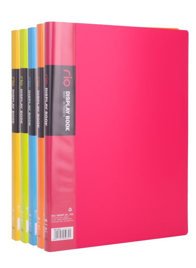 Deli 5-Piece Display Book 20 Pockets Multicolour - Image 1