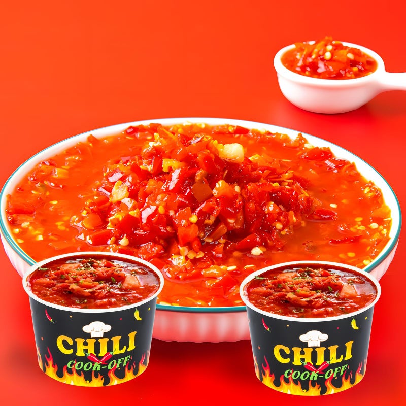 Purhapfre 60Pcs Chili Cook Off Decorations Chili Cook Off Bowls 9 oz Chili Cups Disposable Chili Tasting Cups Sample Cups for Tasting Chili Cook Off Supplies Tasting Bowls Cups - Image 5