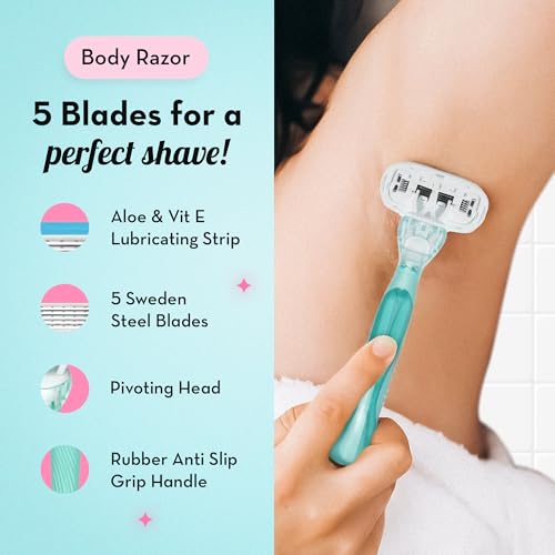 Plush The Ultimate Razor Trio Kit | Bikini, Body & Face Razor for Woman | 3-in-1 Hair Removal Kit | Smooth, Precise & Gentle Shave | Travel-Friendly & Easy to Use | Zero Cuts & Bumps - Image 4