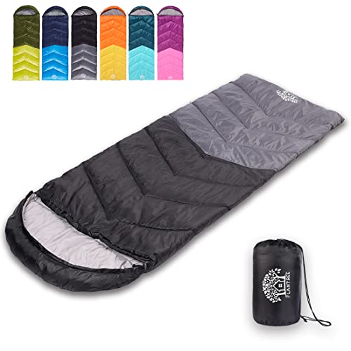 Flantree Sleeping Bag 4 Seasons Adults & Kids for Camping Hiking Trips Warm Cool Weather,Lightweight and Waterproof with Compression Bag,Indoors Outdoors Activities - Image 1