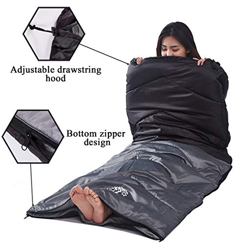 Flantree Sleeping Bag 4 Seasons Adults & Kids for Camping Hiking Trips Warm Cool Weather,Lightweight and Waterproof with Compression Bag,Indoors Outdoors Activities - Image 5