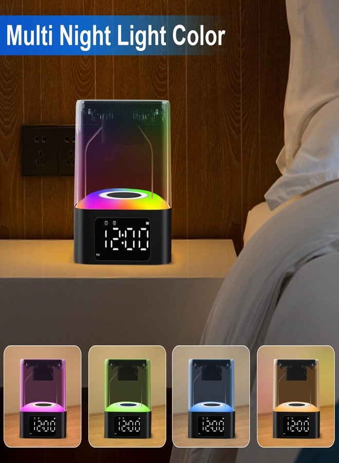 JALL Night Light Bluetooth Speaker, 【2025 Upgraded】 Multi Colorful Changing Bedside Lamp Alarm Clock, Best Birthday Ideas for 10 11 12 13 14 Year Old Teenage Boy Girl, Black - Image 3