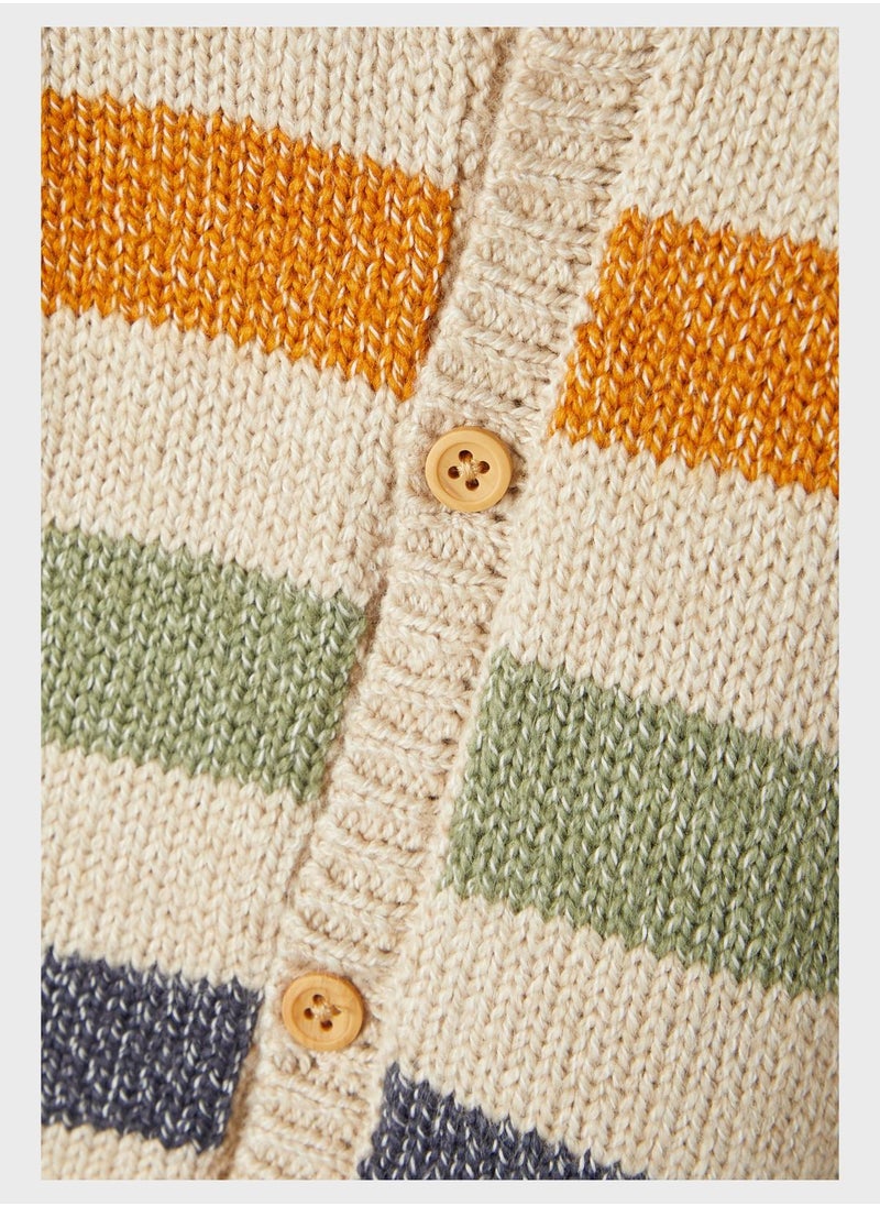 NAME IT - Kids Striped Knitted Cardigan - Image 1