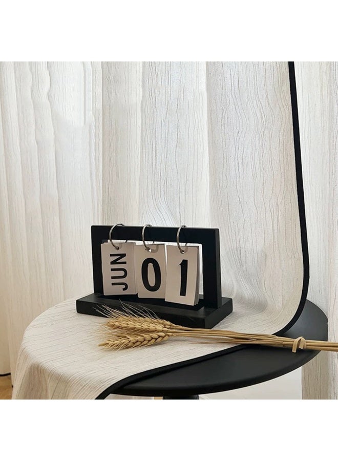 Wooden Creative Desk Calendar Perpetual Standing Flip Daily Desktop Accessories for Home Office Study Decor - Image 1
