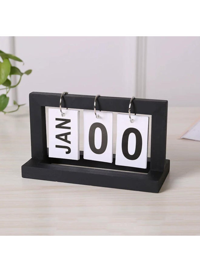 Wooden Creative Desk Calendar Perpetual Standing Flip Daily Desktop Accessories for Home Office Study Decor - Image 2