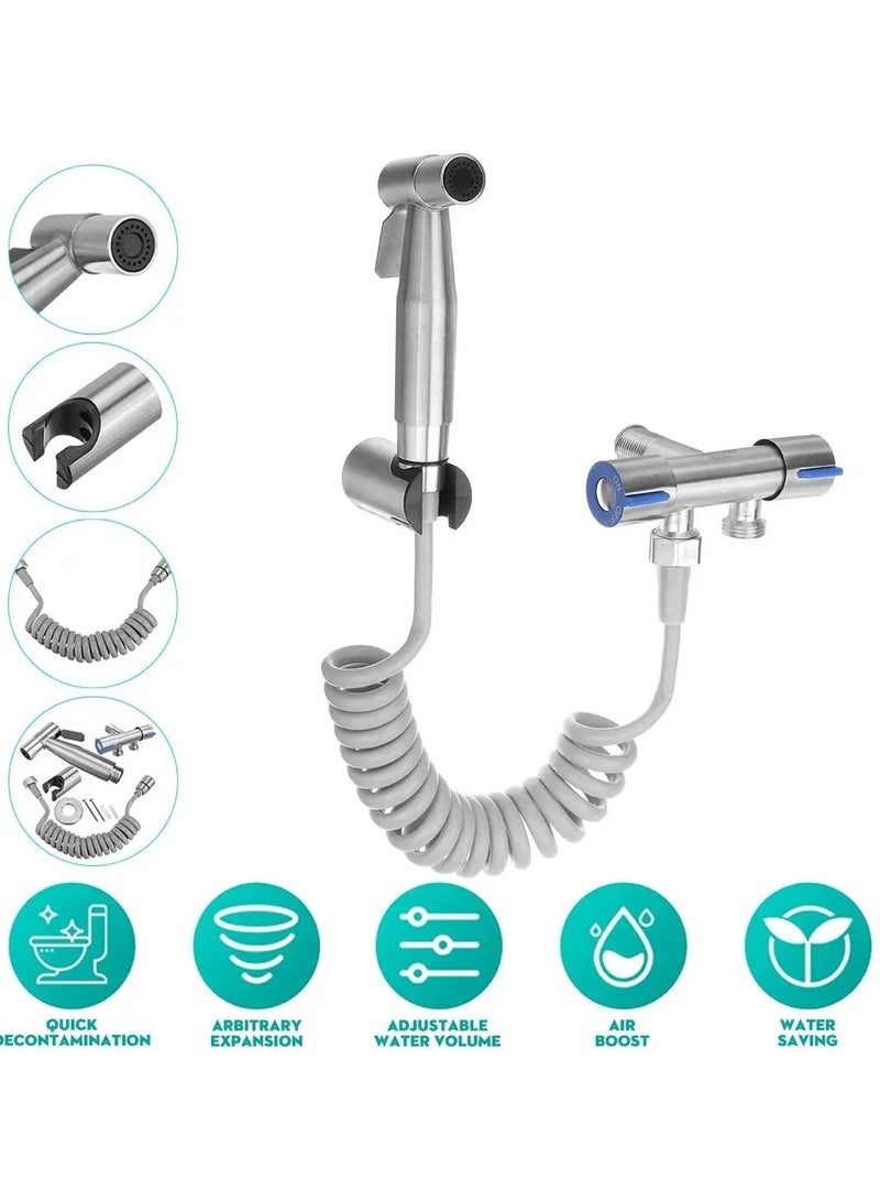 AROAQ Handheld Toilet Bidet Faucet Sprayer Stainless Steel Bathroom Hand Bidet Spraye Set Toilet Self Cleaning Shower Head Wall Mount - Image 1