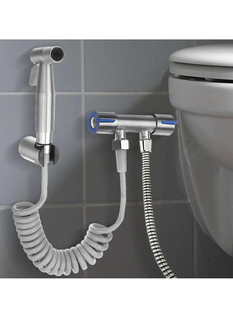 AROAQ Handheld Toilet Bidet Faucet Sprayer Stainless Steel Bathroom Hand Bidet Spraye Set Toilet Self Cleaning Shower Head Wall Mount - Image 2