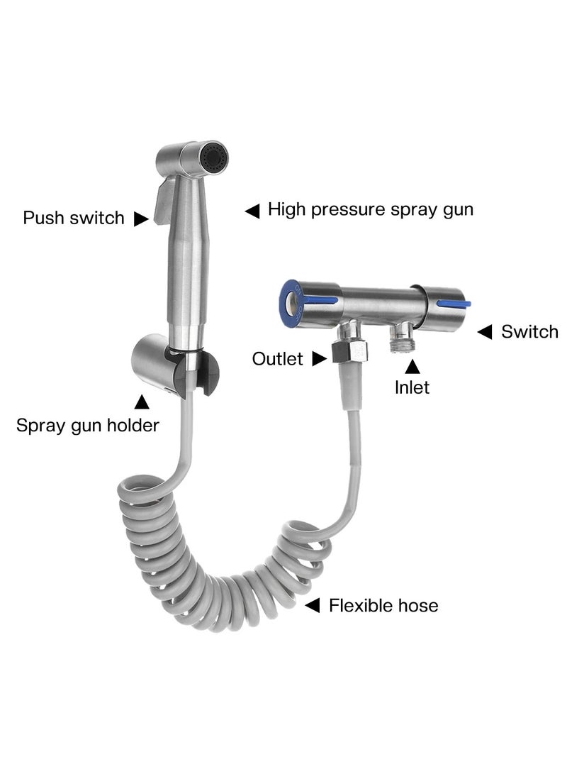 AROAQ Handheld Toilet Bidet Faucet Sprayer Stainless Steel Bathroom Hand Bidet Spraye Set Toilet Self Cleaning Shower Head Wall Mount - Image 4