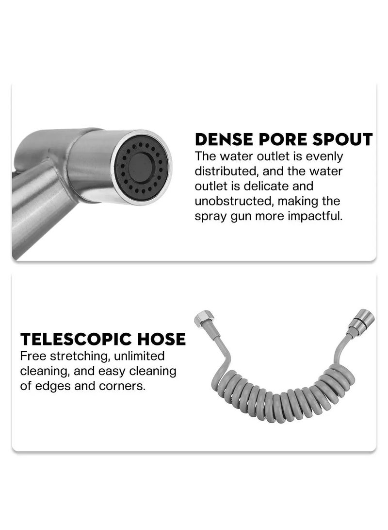 AROAQ Handheld Toilet Bidet Faucet Sprayer Stainless Steel Bathroom Hand Bidet Spraye Set Toilet Self Cleaning Shower Head Wall Mount - Image 5