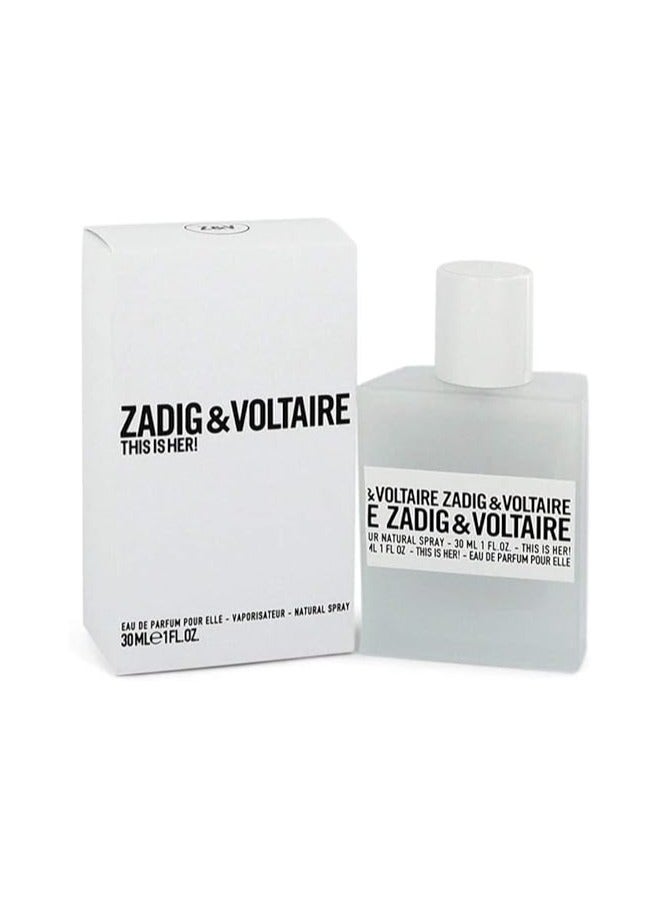 ZADIG & VOLTAIRE زاديج وفولتير هذا هو عطرها EDP VAPO، 30 مل 