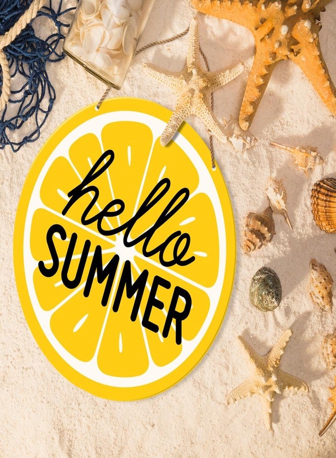 HSNBT Hello Summer Lemon Door Sign, Summer Welcome Sign Decor for Home Door Front Porch Farmhouse Lemon Wall Decorations for Home Kitchen - Image 4