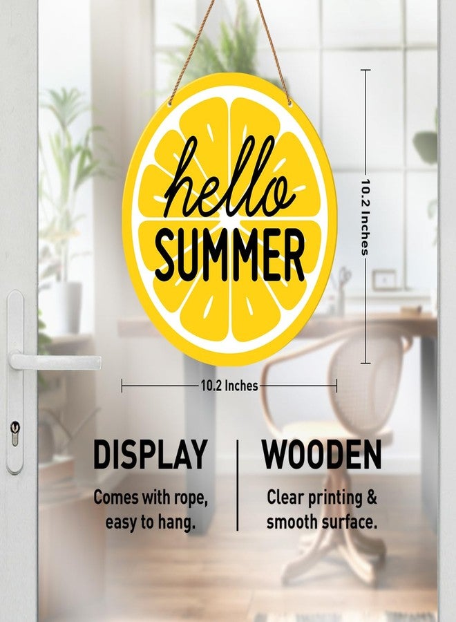 HSNBT Hello Summer Lemon Door Sign, Summer Welcome Sign Decor for Home Door Front Porch Farmhouse Lemon Wall Decorations for Home Kitchen - Image 2
