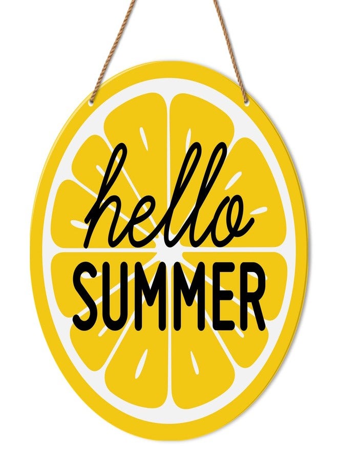 HSNBT Hello Summer Lemon Door Sign, Summer Welcome Sign Decor for Home Door Front Porch Farmhouse Lemon Wall Decorations for Home Kitchen - Image 1