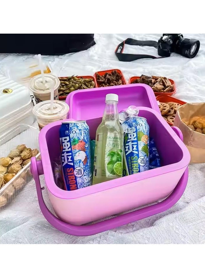 12L Large Capacity Cooler Box with Interchangeable Leather Strap, Thermal Insulated Hard Ice Box for Beach, Ice Cooler Box for Picnic and Party.Pink - Image 2