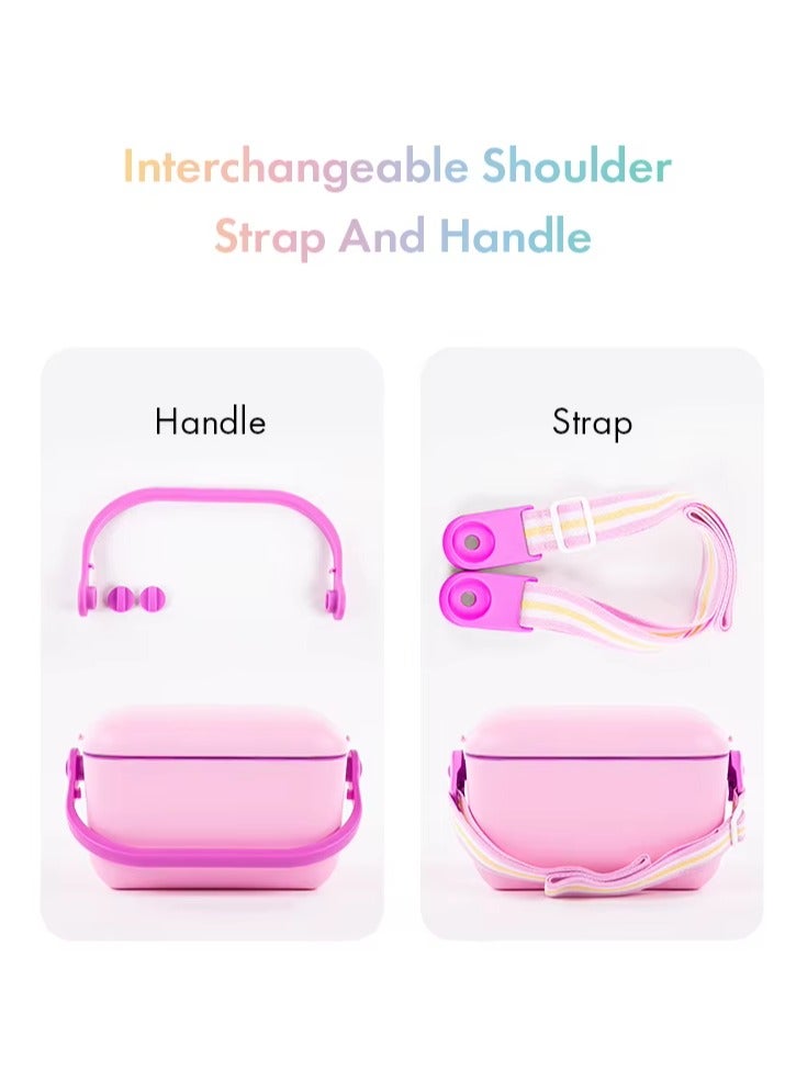 12L Large Capacity Cooler Box with Interchangeable Leather Strap, Thermal Insulated Hard Ice Box for Beach, Ice Cooler Box for Picnic and Party.Pink - Image 4