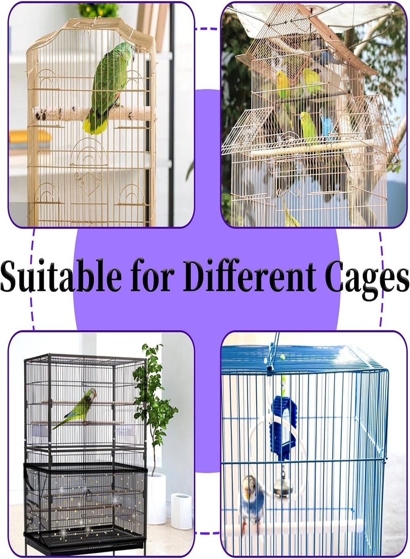 GGOOT Adjustable Bird Cage Cover,  Bird Cage Seed Catcher, Large Soft Nylon Mesh Net with Twinkle Moon Star, Birdcage Cover Skirt Seed Guard for Parrot Parakeet Macaw Round Square Cages (Black) - Image 5