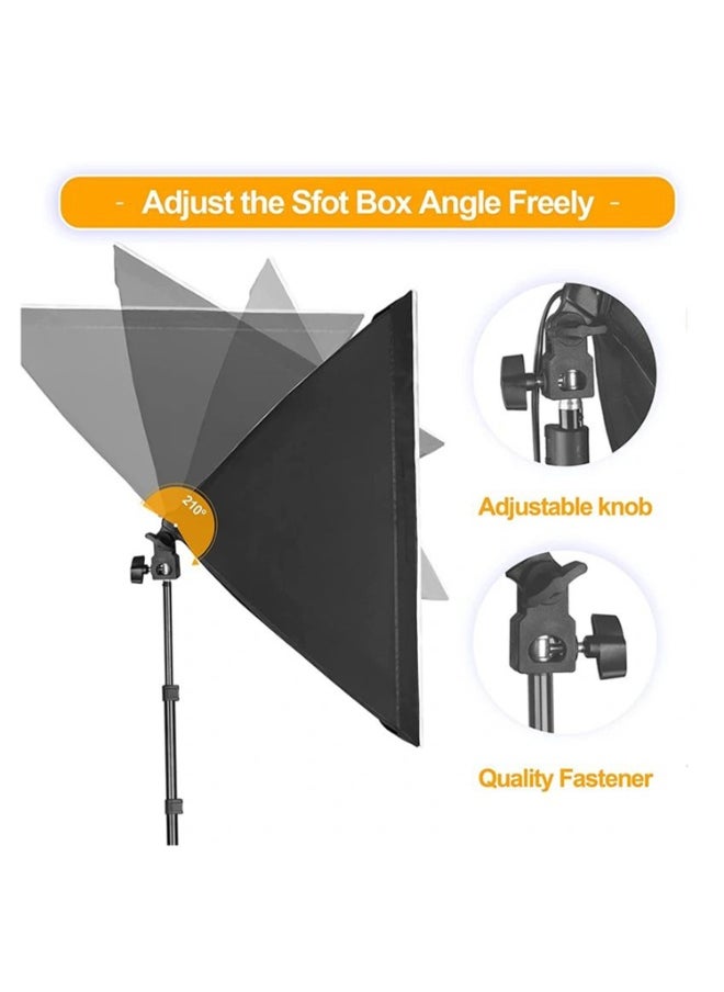 FlashHawk Glanfen Photography Lighting Kit, 2 Pcs 200W 3 Colors Bulbs Soft Boxes with Remote Controls and Carry Bag for Portrait Product Shooting  - Image 4