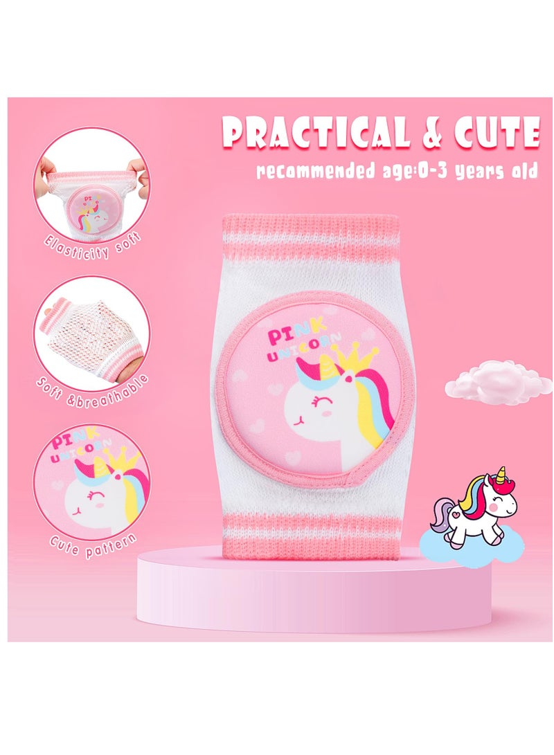 Excefore 6 Pairs Baby Knee Pads for Crawling Anti Slip Knee Protectors Breathable for Boys Girls, 0-3 Years Old - Image 3