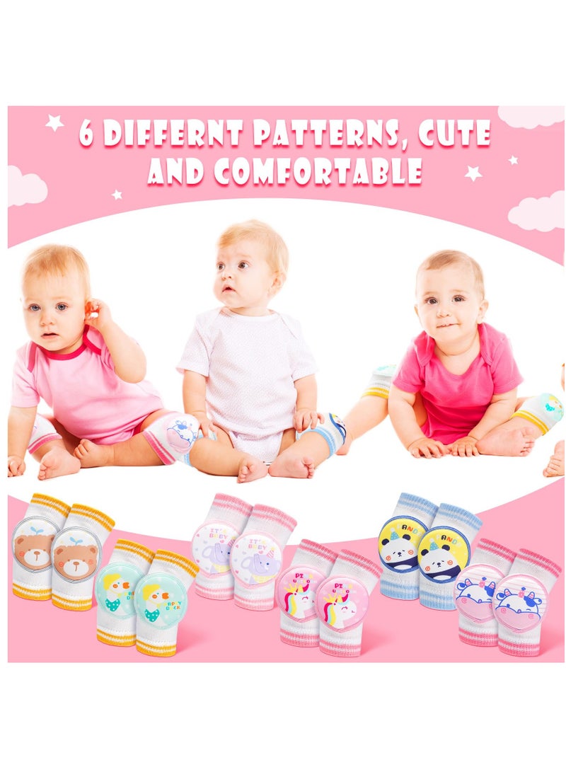 Excefore 6 Pairs Baby Knee Pads for Crawling Anti Slip Knee Protectors Breathable for Boys Girls, 0-3 Years Old - Image 5