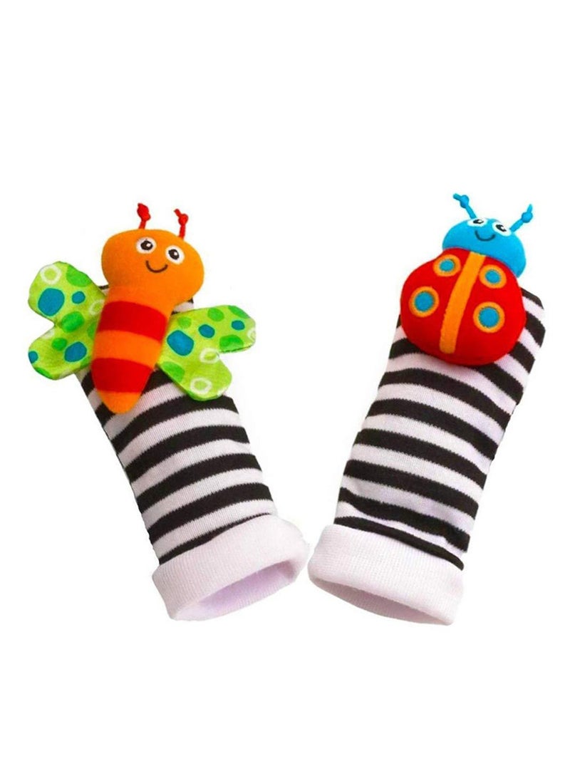 Baby Wristband And Rattle Socks Infant Foot Finder Set Jingle Toy Set of 4  - Image 5