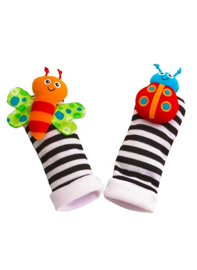 Baby Wristband And Rattle Socks Infant Foot Finder Set Jingle Toy Set of 4  - Image 3