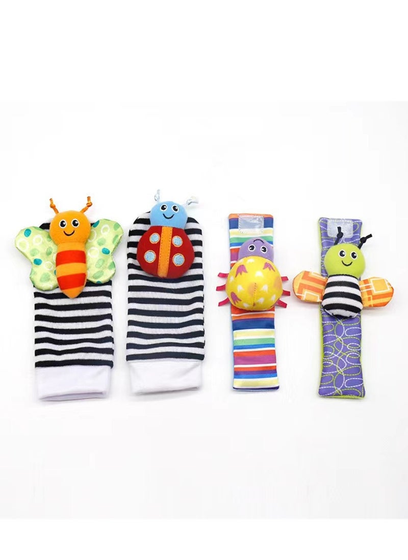 Baby Wristband And Rattle Socks Infant Foot Finder Set Jingle Toy Set of 4  - Image 4
