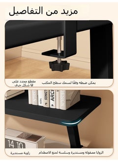 XiuWoo Monitor Stand Book Stand Clamp On Desk Shelf 60cm Desk Extension Shelf Organizer Adjustable Desk Extender Side Table Single Layer Above Storage Shelf  - Image 5
