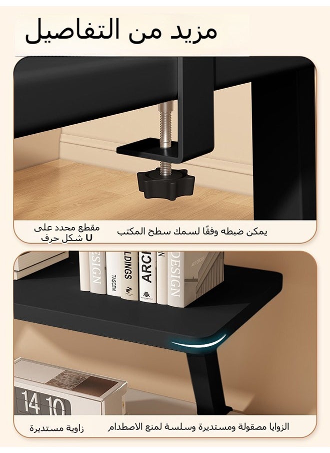 XiuWoo Monitor Stand Book Stand Clamp On Desk Shelf 60cm Desk Extension Shelf Organizer Adjustable Desk Extender Side Table Single Layer Above Storage Shelf  - Image 5