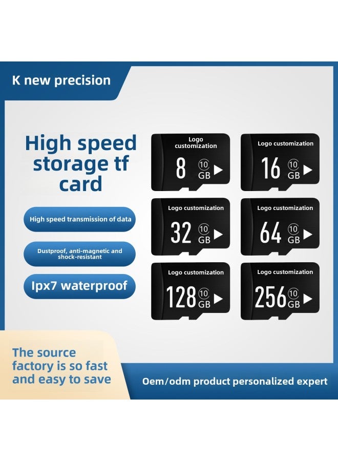 TF Card Custom 32g Memory Card 8g Sd Card 16g Mobile Phone 64g Monitoring Recorder 128g Memory Card-Color:Graphite Black-Capacity:256gb-u3 Premium Version  - Image 2