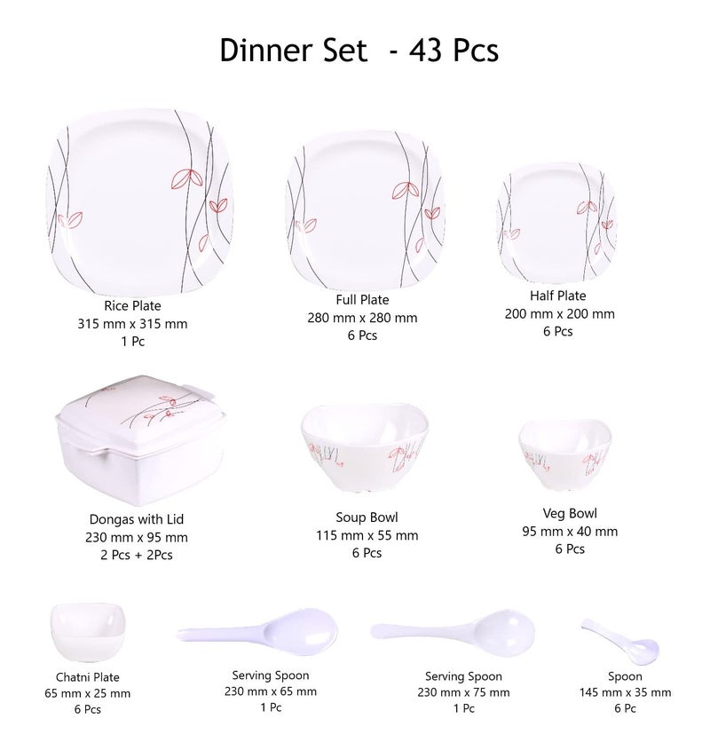 Balaji Melamine Supreme 43 Pcs Dinner Set, SP107 - Image 3