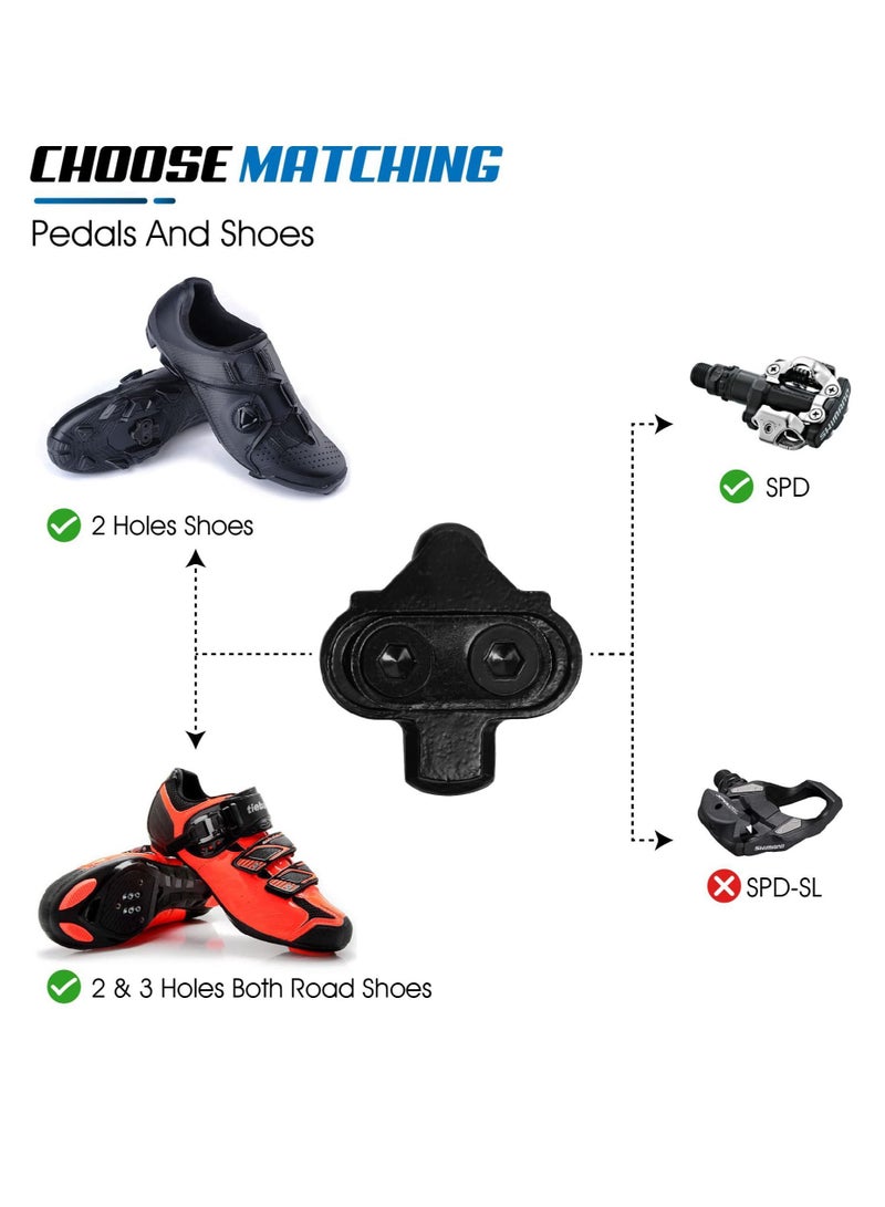 Y&D SYOSI Mountain Bike Pedal Cleats, SHIMANO SPD Compatible, Pair of Black Bicycle Cleats with Metal Plates, Foot for Indoor Cycling and Outdoor Road Shoes - Image 4