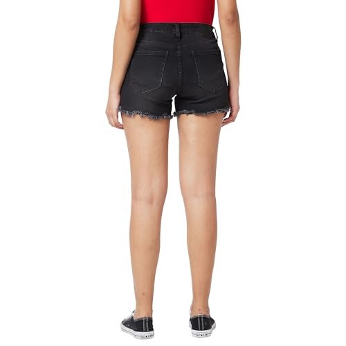 Spykar Mid Rise Black Shorts for Women (Size: 26)-WSRD1BD004 - Image 3