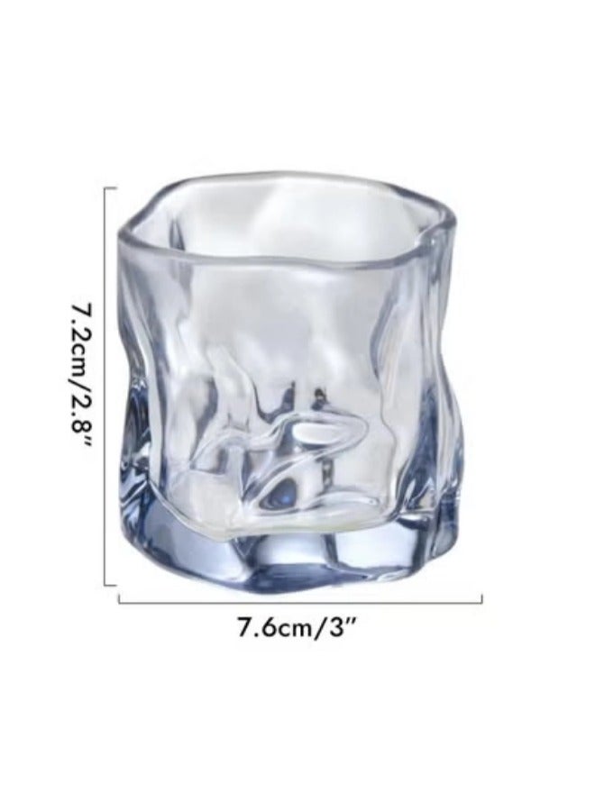 Thick Twisted Tumbler Glass, Elegant Irregular Glass Cups, Crystal Old Fashioned Glasses for Cool Water, Milk, Coffee, for Home, Parties, Perfect Gift for Friends Family(Grey)  - Image 2