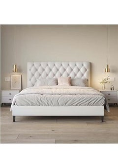 Wooden Twist Wooden Twist Obvious Button Tufted Modernize Velvet Upholstery Bed for Luxury Bedroom (King Size)  - Image 2