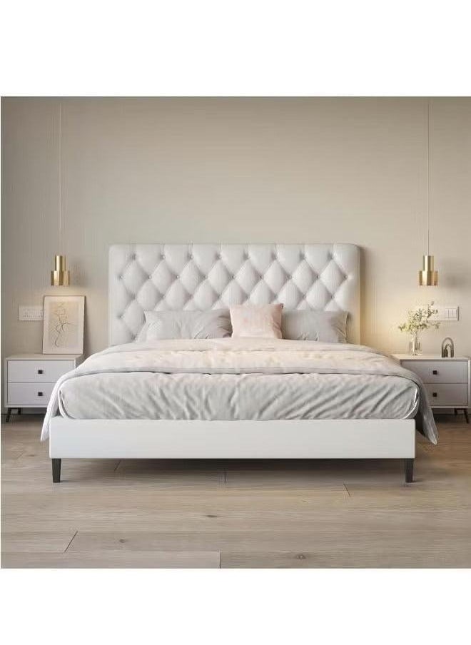 Wooden Twist Wooden Twist Obvious Button Tufted Modernize Velvet Upholstery Bed for Luxury Bedroom (King Size)  - Image 2
