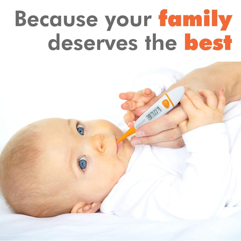 KONQUEST KDT-1201 Best Digital Medical Thermometer, Highly Accurate and Fast, Easy to Use, 10 Second Reading. Detect Fever Quickly - Oral Armpit and Rectal Thermometer for Babies Children and Adults - Image 2