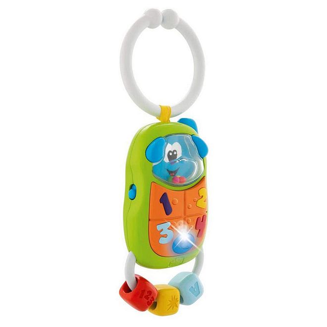 Chicco Puppy Phone Plastic Rattle for Babies 3-18 Months, Multi-Color with Lights and Sounds, Teething & Motor Skills Development - Image 2