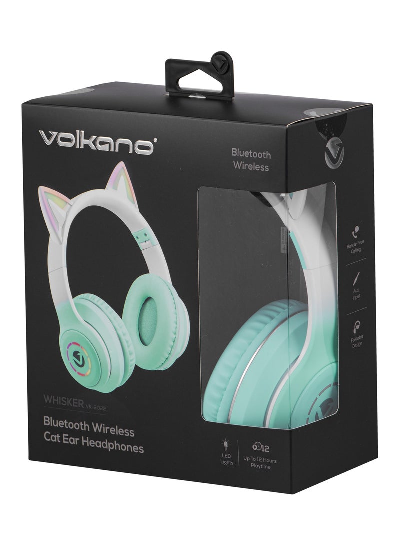 Volkano Whisker Series Bluetooth Cat Ear Headphones with Multiple Modes, Hi-Res Sound, 8-12H Playtime, Fast Charge, Soft Earcups, Bluetooth Headphones, Travel Blue - Image 5
