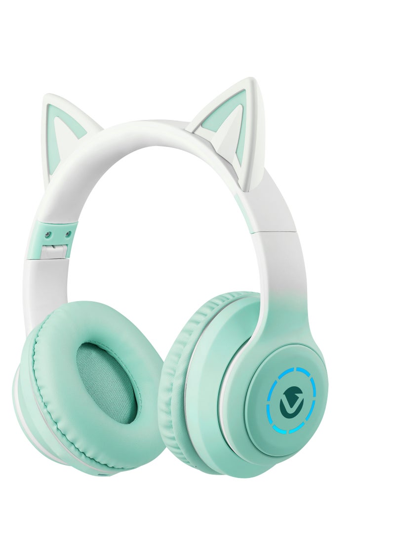 Volkano Whisker Series Bluetooth Cat Ear Headphones with Multiple Modes, Hi-Res Sound, 8-12H Playtime, Fast Charge, Soft Earcups, Bluetooth Headphones, Travel Blue - Image 1