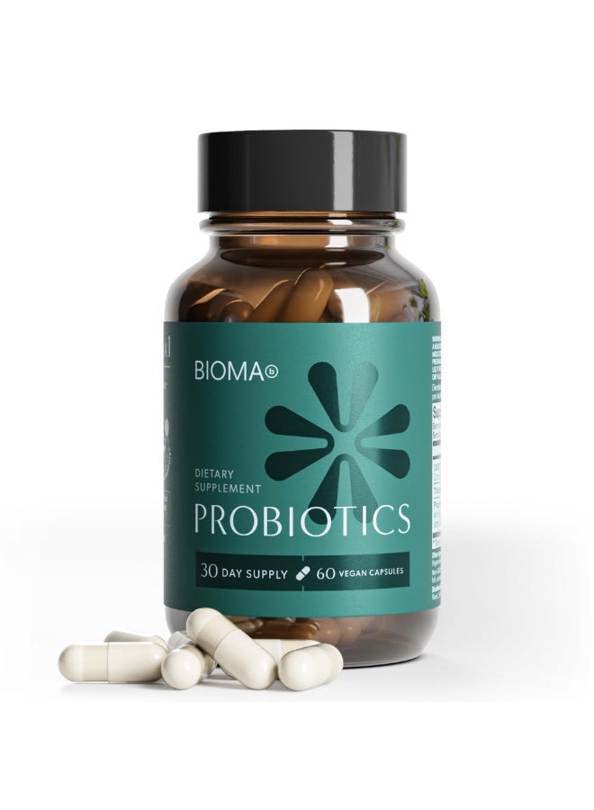 بيوما بروبيوتيك لدعم صحة الجهاز الهضمي – دعم الأمعاء للنساء والرجال مع زايوليجوساكاريد، تريبيوتيرين وبيفيدوباكتيريوم – كبسولات نباتية خالية من الجلوتين بإطلاق متأخر – 60 كبسولة - Image 1